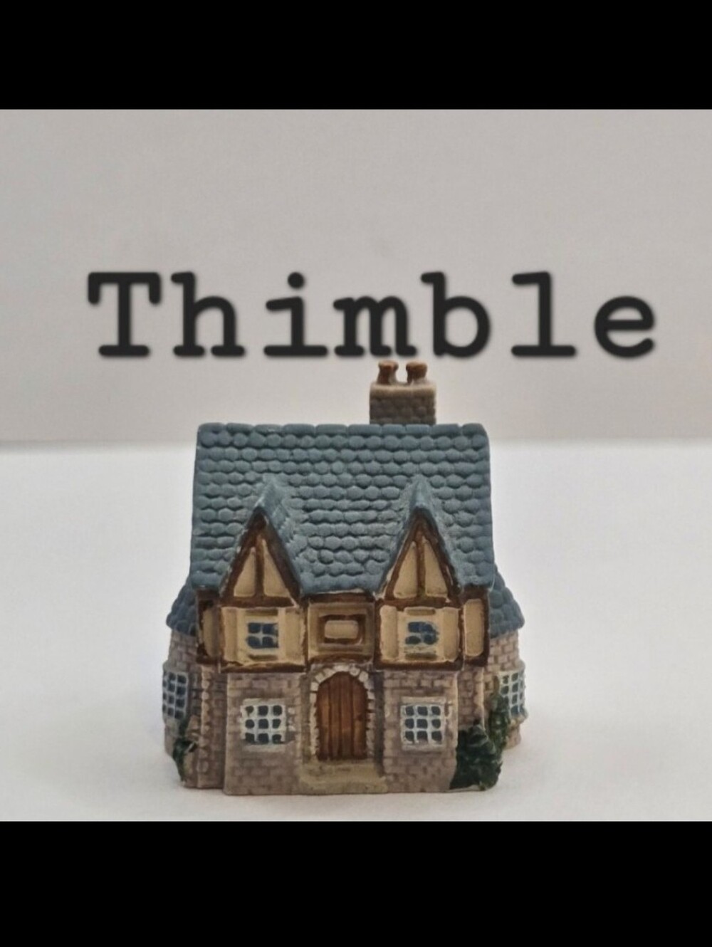 Miniature Tudor Cottage Decorative Thimble Handcrafted Stone House